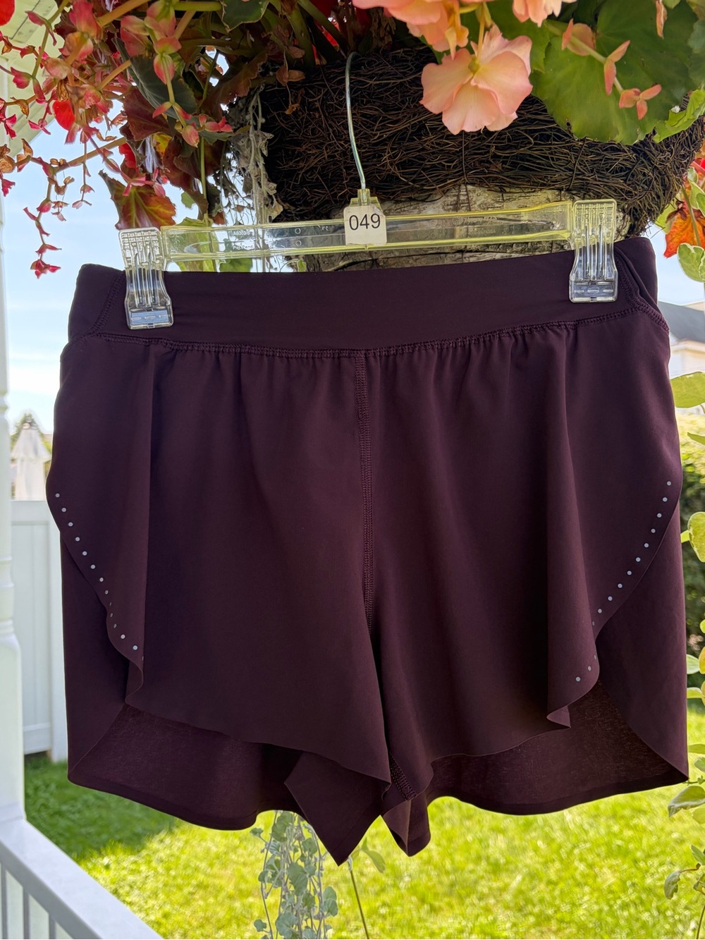 lululemon athletica Plum Ruffle Overlay Athletic Shorts